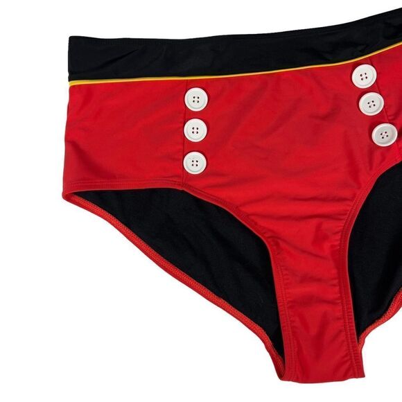 Disney red and Black High Waisted Swim Bottoms - Picture 3 of 6